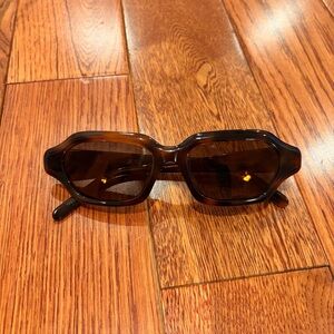 Loewe Dark Brown Tortoiseshell Geometric Sunglasses